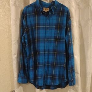 The Foundry Supply Co. Blue and Black Plaid Men's Shirt